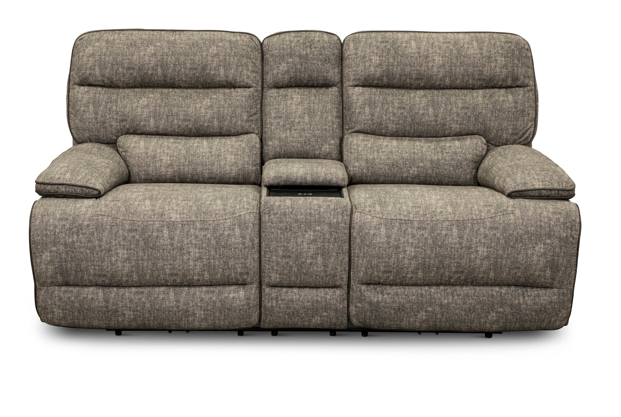 Rock Quarry Granite Gray Power Reclining Loveseat with Console-1