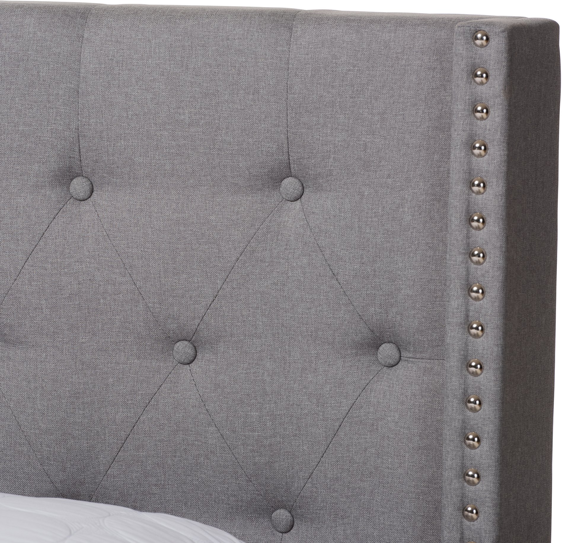 Contemporary Light Gray Upholstered King Bed - Westley-4