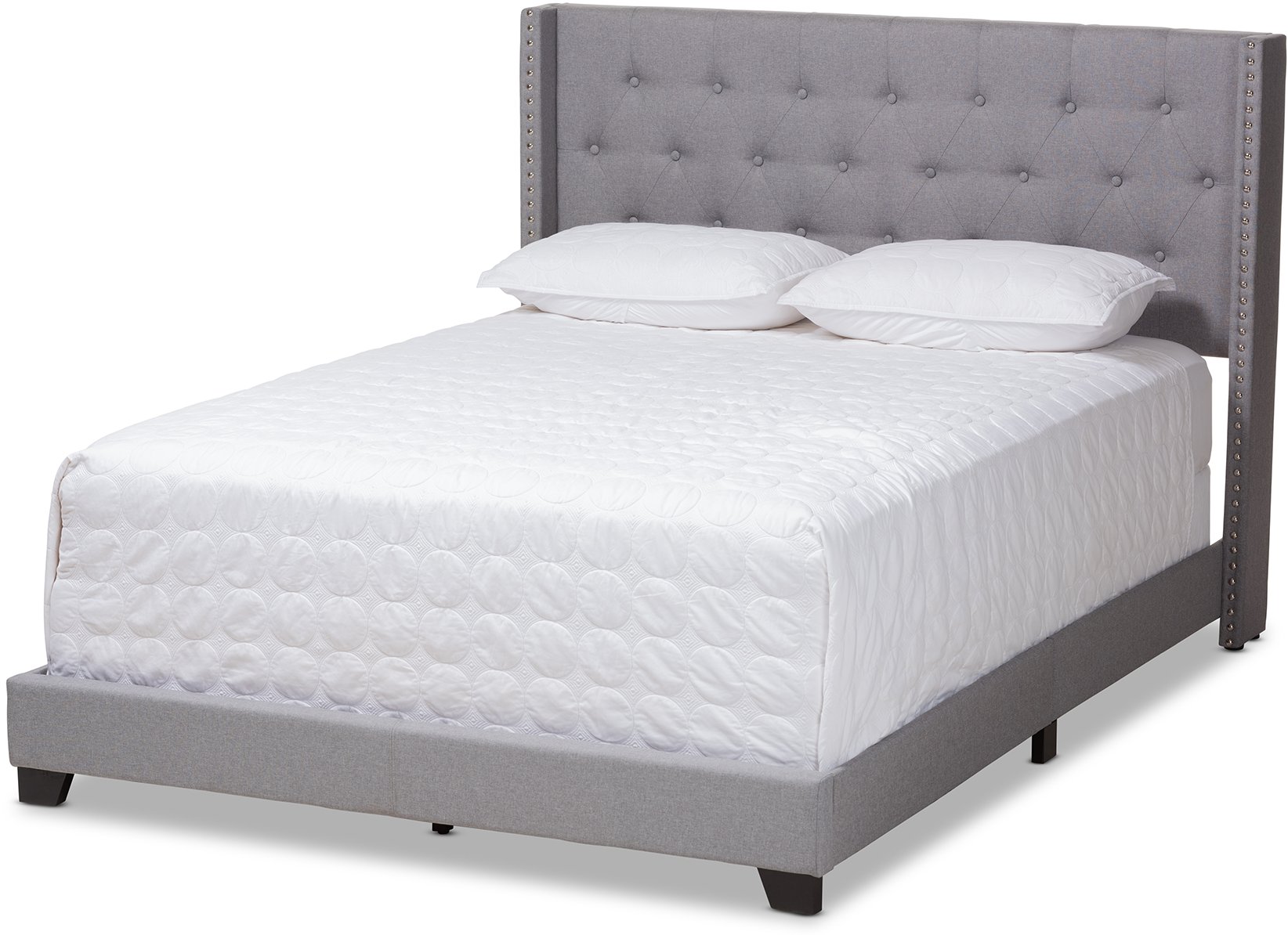 Contemporary Light Gray Upholstered King Bed - Westley-6