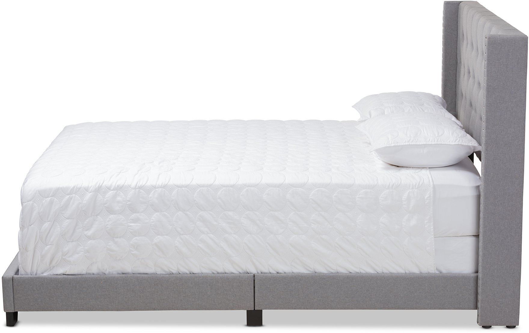 Contemporary Light Gray Upholstered King Bed - Westley-7