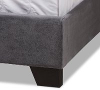 Glam Dark Gray Velvet Upholstered Full Bed - Katelin-7