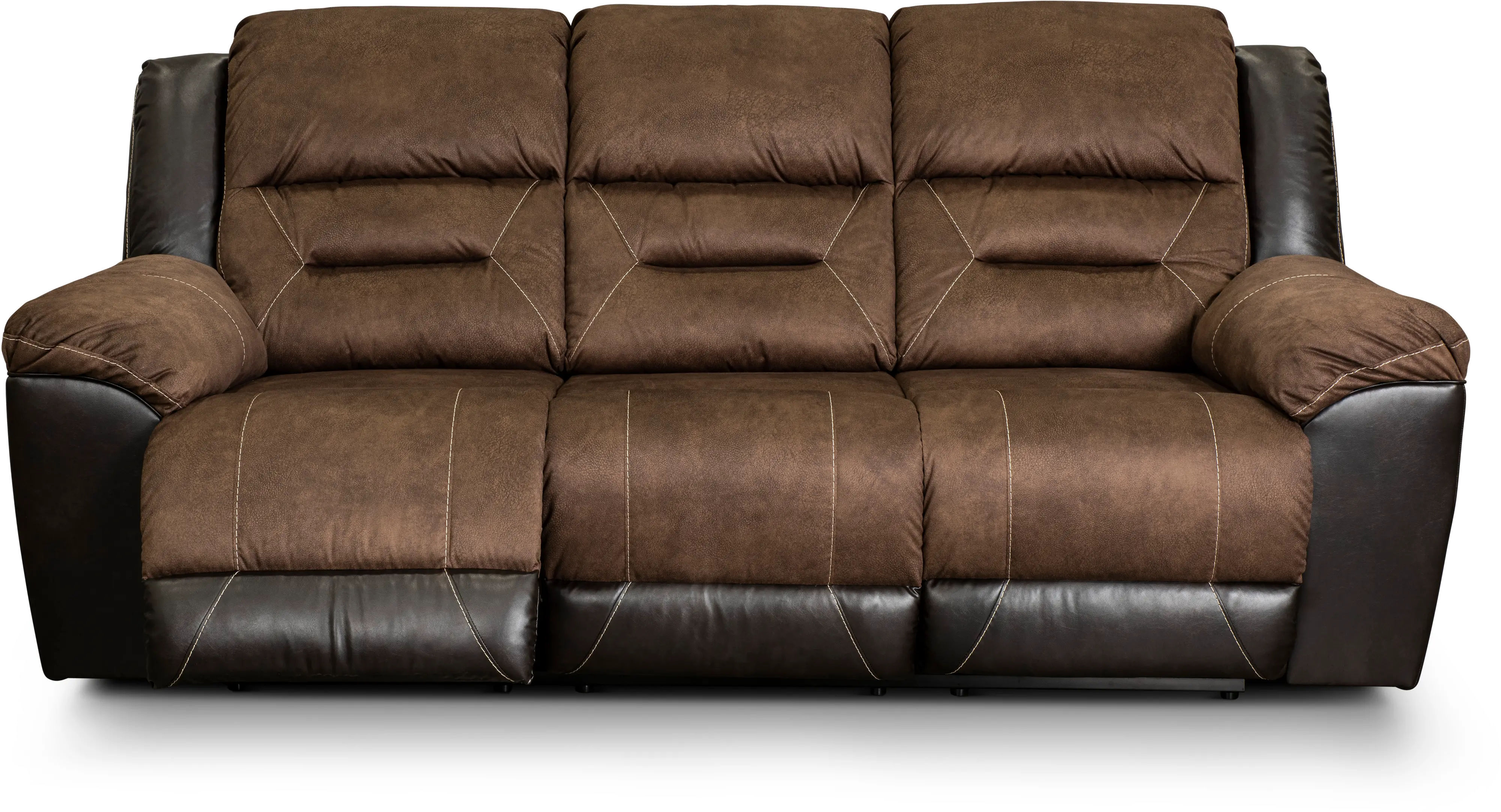 Earhart Mocha Brown Reclining Sofa-1