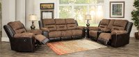 Mocha Brown Reclining Love Seat with Center Console - Earhart-4