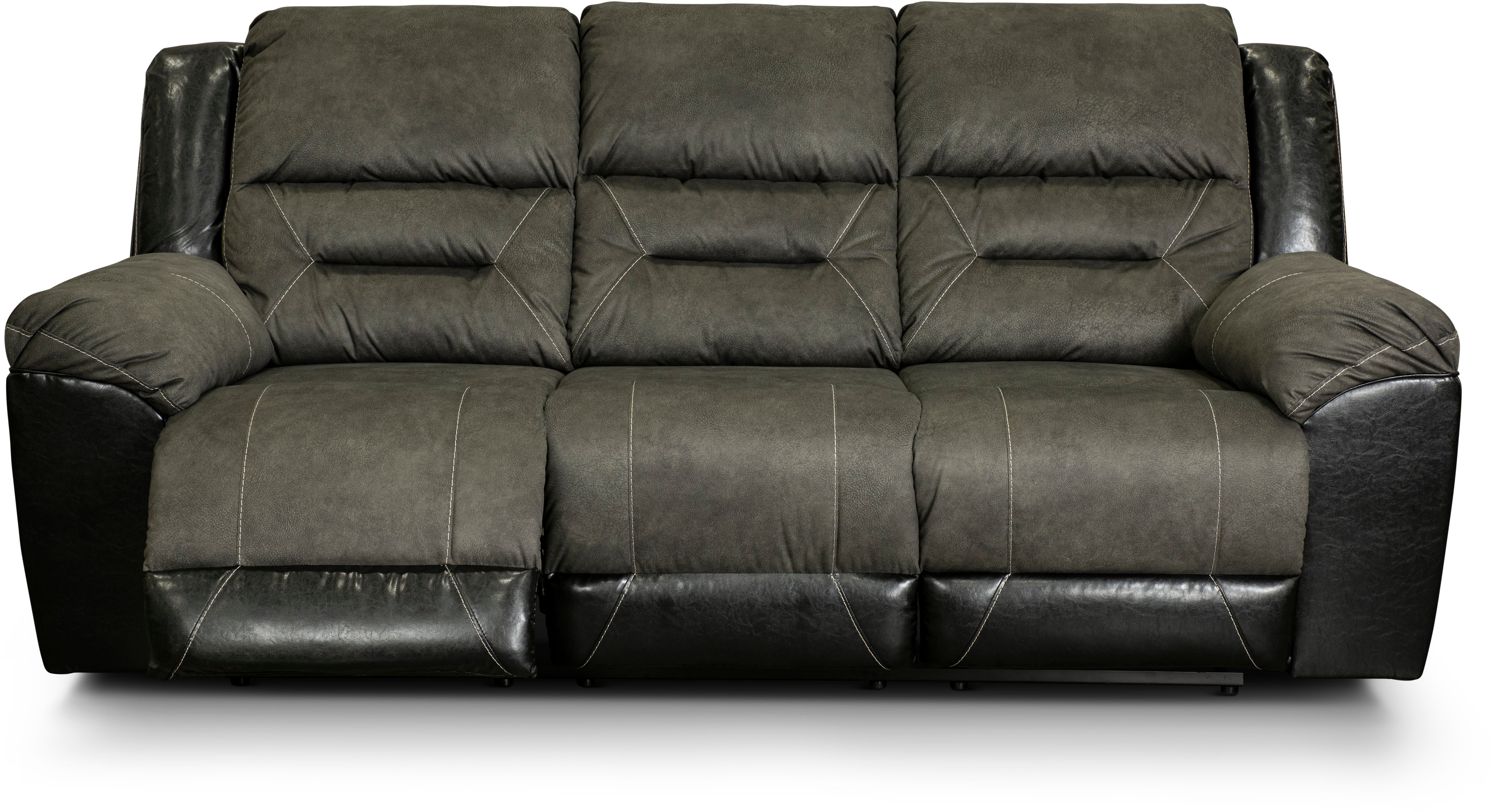 Earhart Charcoal Gray Reclining Sofa-1