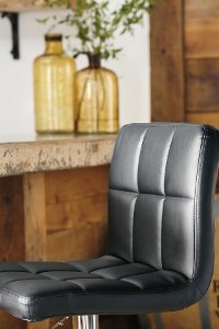Black Adjustable Height Swivel Bar Stool - Dagmar-3