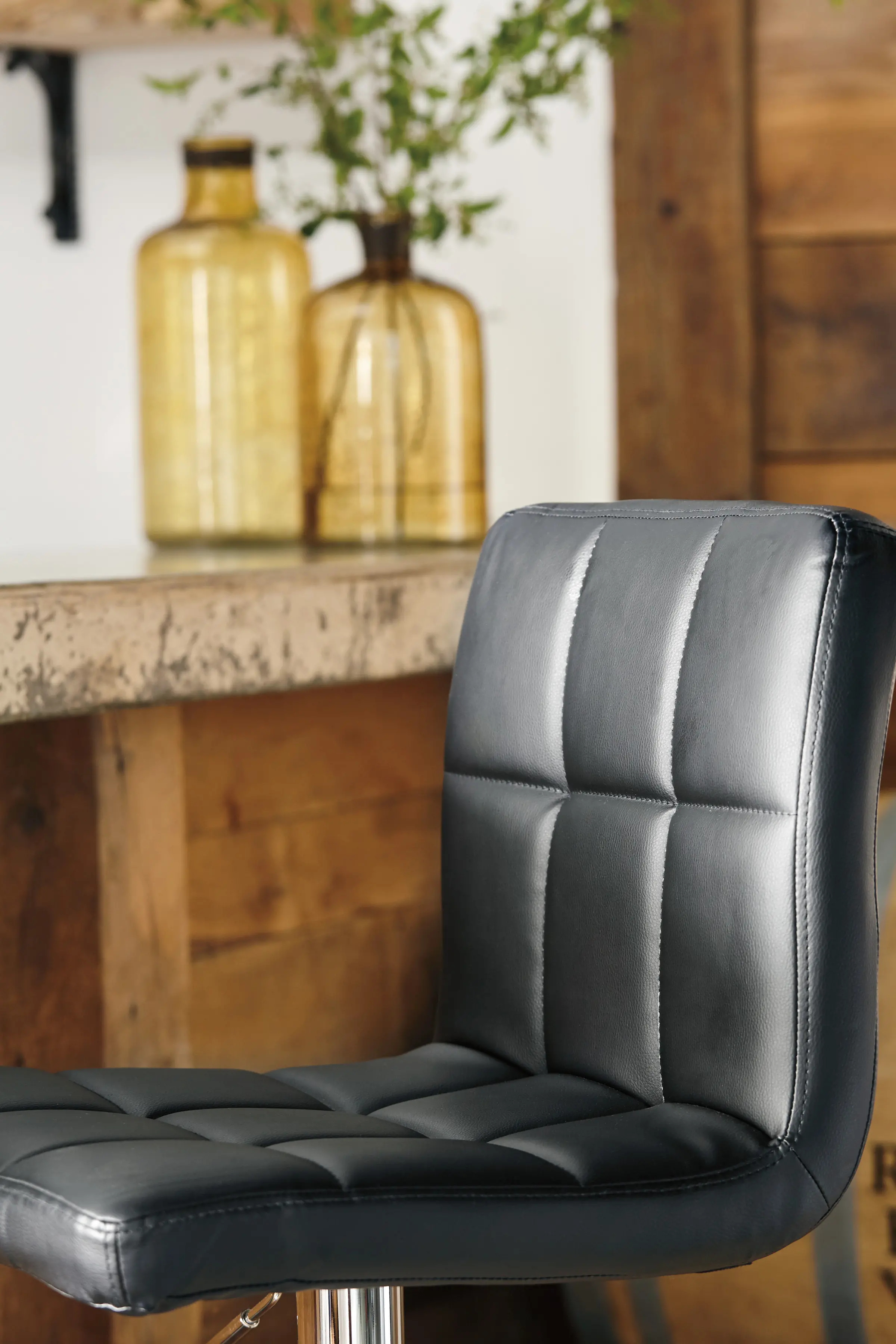 Dagmar Black Adjustable Height Swivel Bar Stool-3