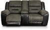 Charcoal Gray Reclining Love Seat with Center Console - Earhart