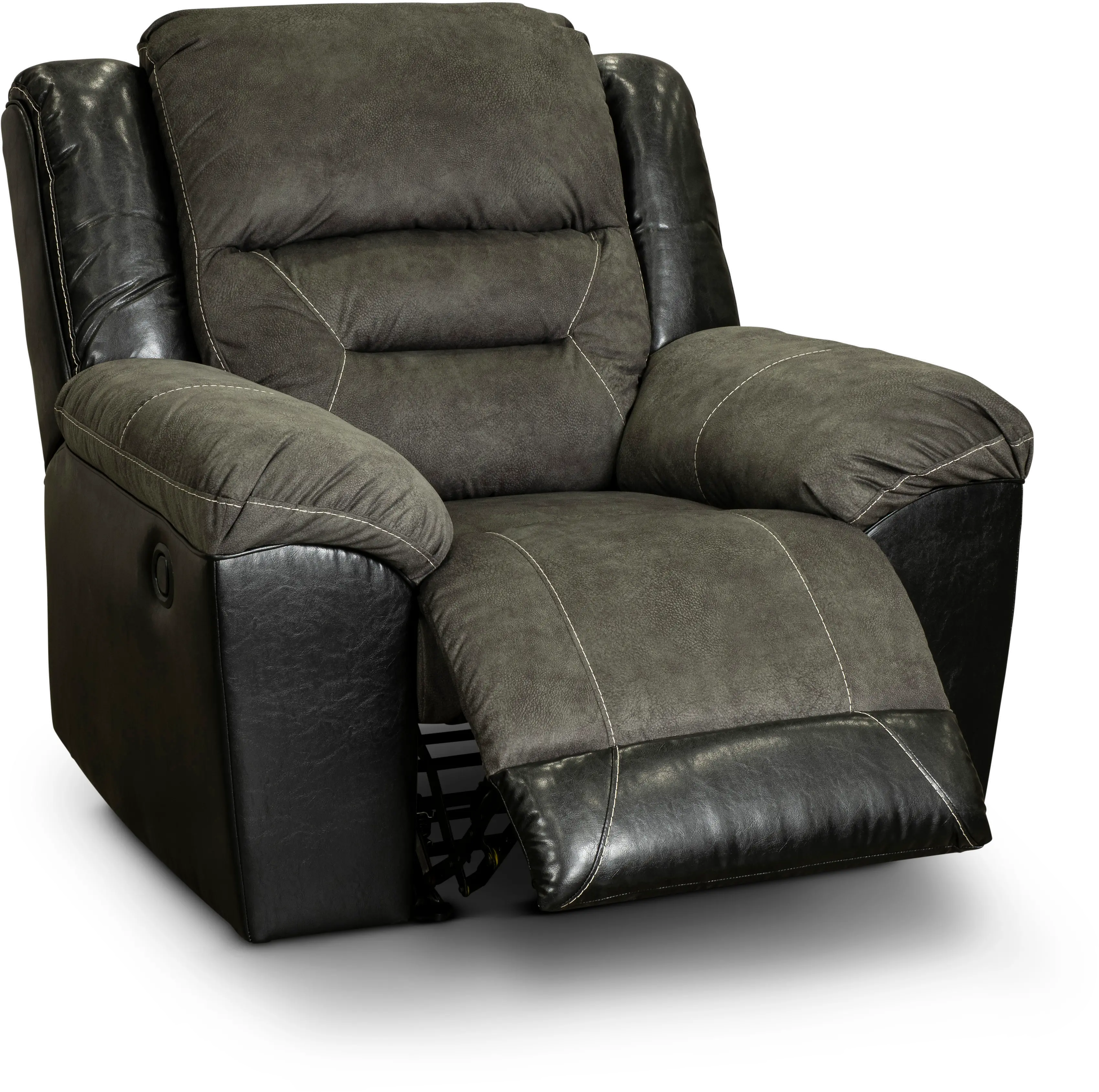 Earhart Charcoal Gray Manual Recliner-1