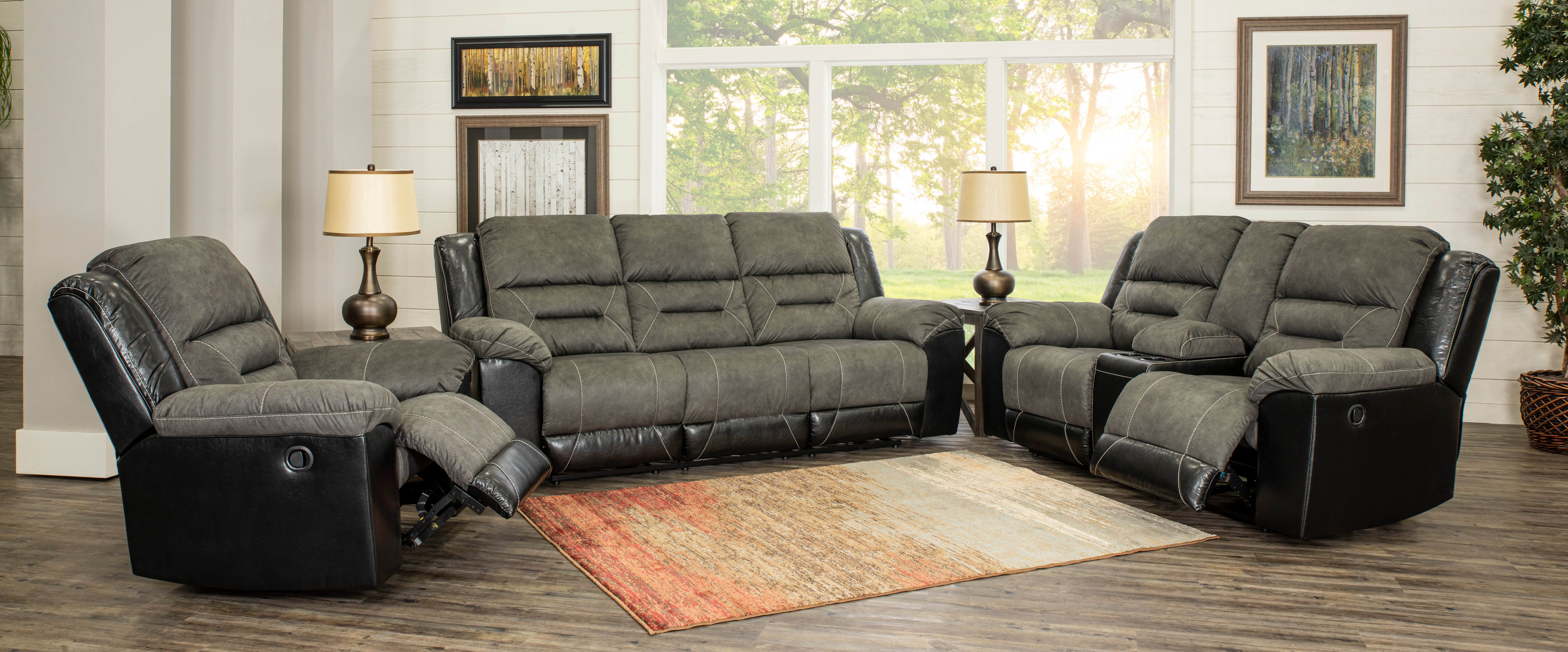 Earhart Charcoal Gray Manual Recliner-2