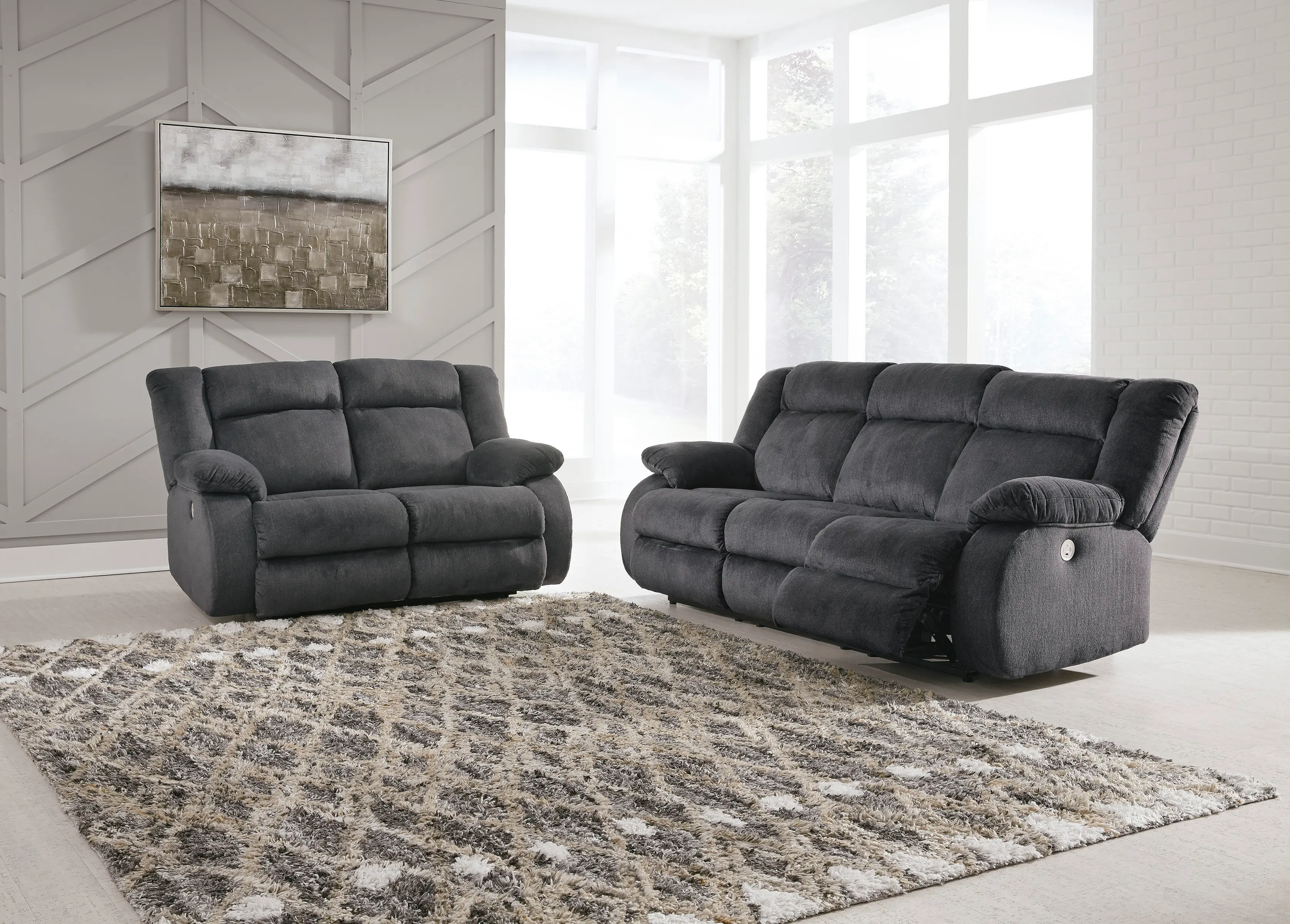 Marine Blue Power Reclining Sofa - Burkner-3