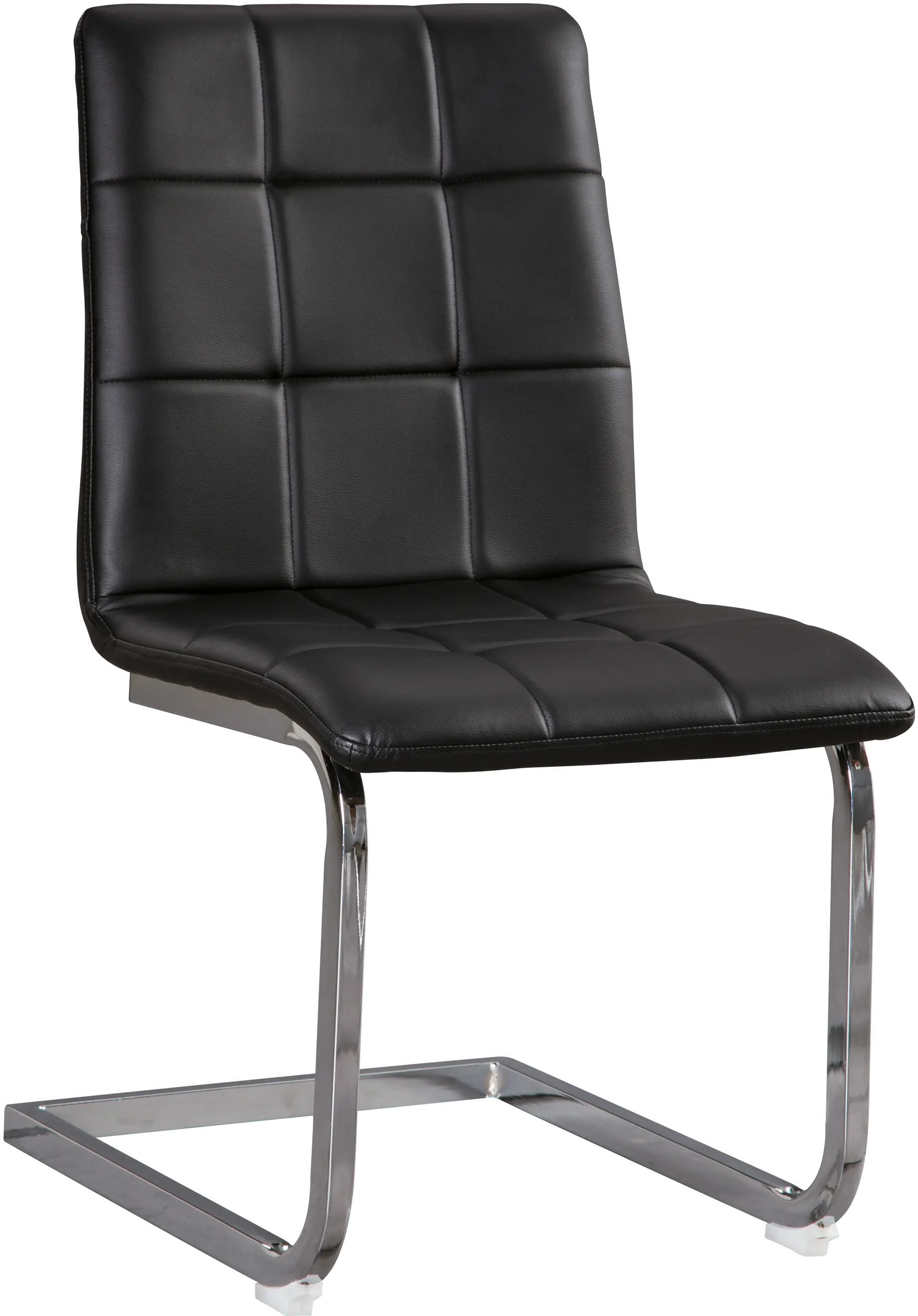 Contemporary Black and Chrome Dining Room Chair - Zander-1