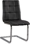 Contemporary Black and Chrome Dining Room Chair - Zander