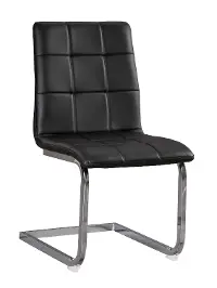 Contemporary Black and Chrome Dining Room Chair - Zander