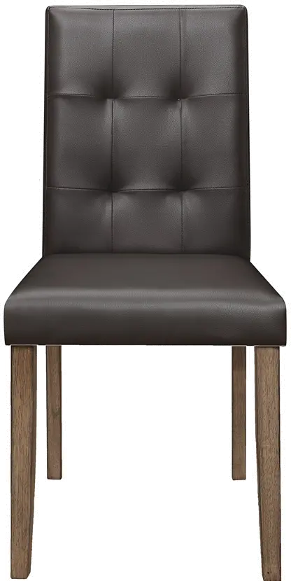 Dark Brown Faux Leather Upholstered Dining Room Chair - Ahmet-1