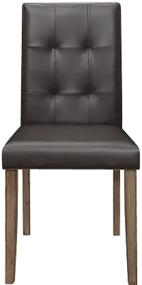 Dark Brown Faux Leather Upholstered Dining Room Chair - Ahmet