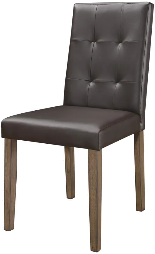 Dark Brown Faux Leather Upholstered Dining Room Chair - Ahmet-2