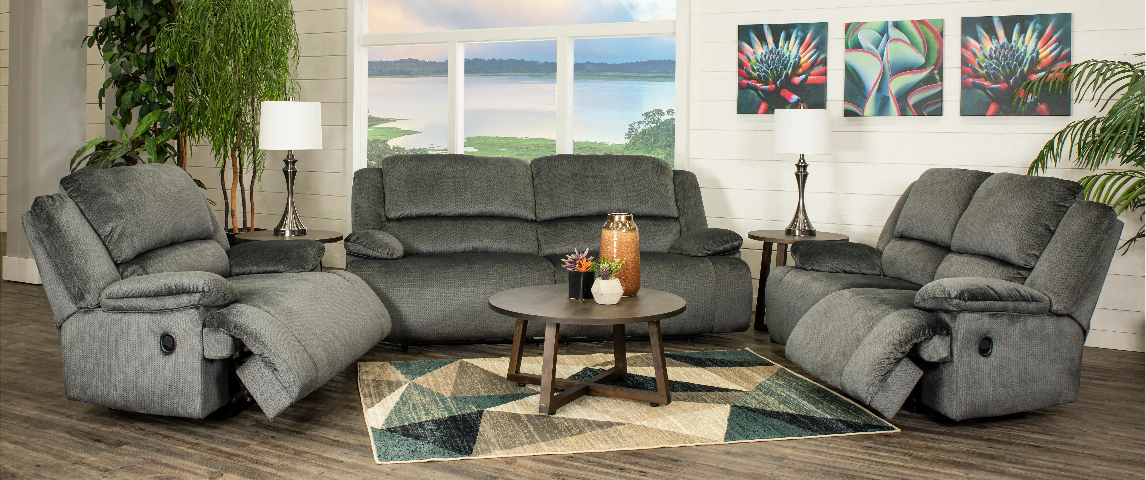 Clonmel Gray Reclining Sofa-3