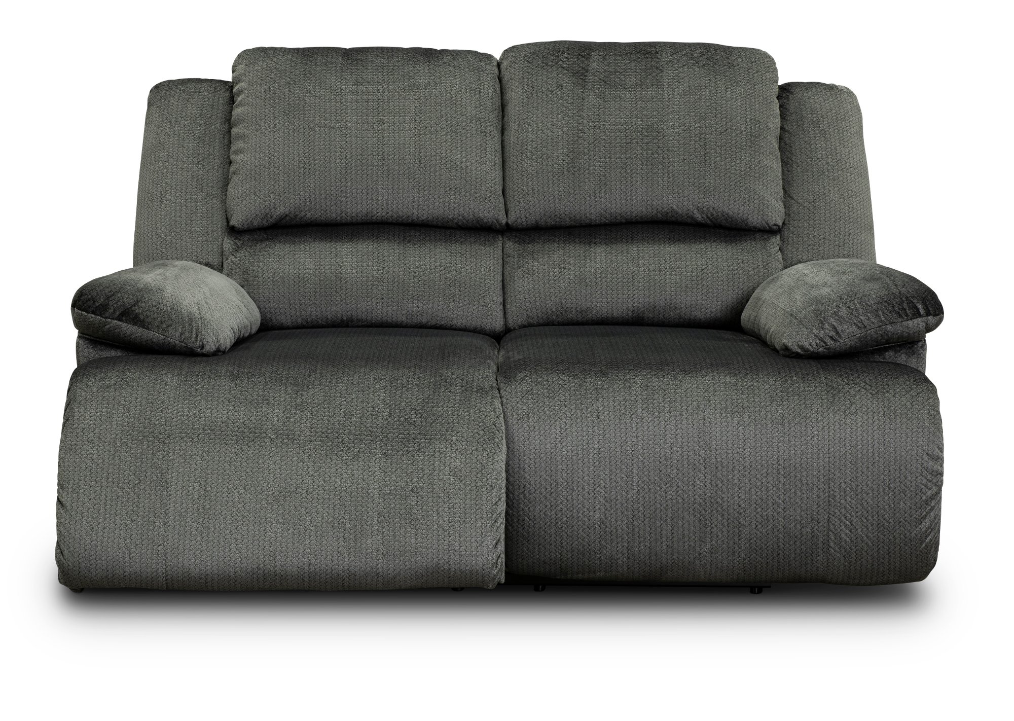 Charcoal Gray Reclining Love Seat - Clonmel-1