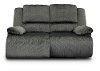 Charcoal Gray Reclining Love Seat - Clonmel