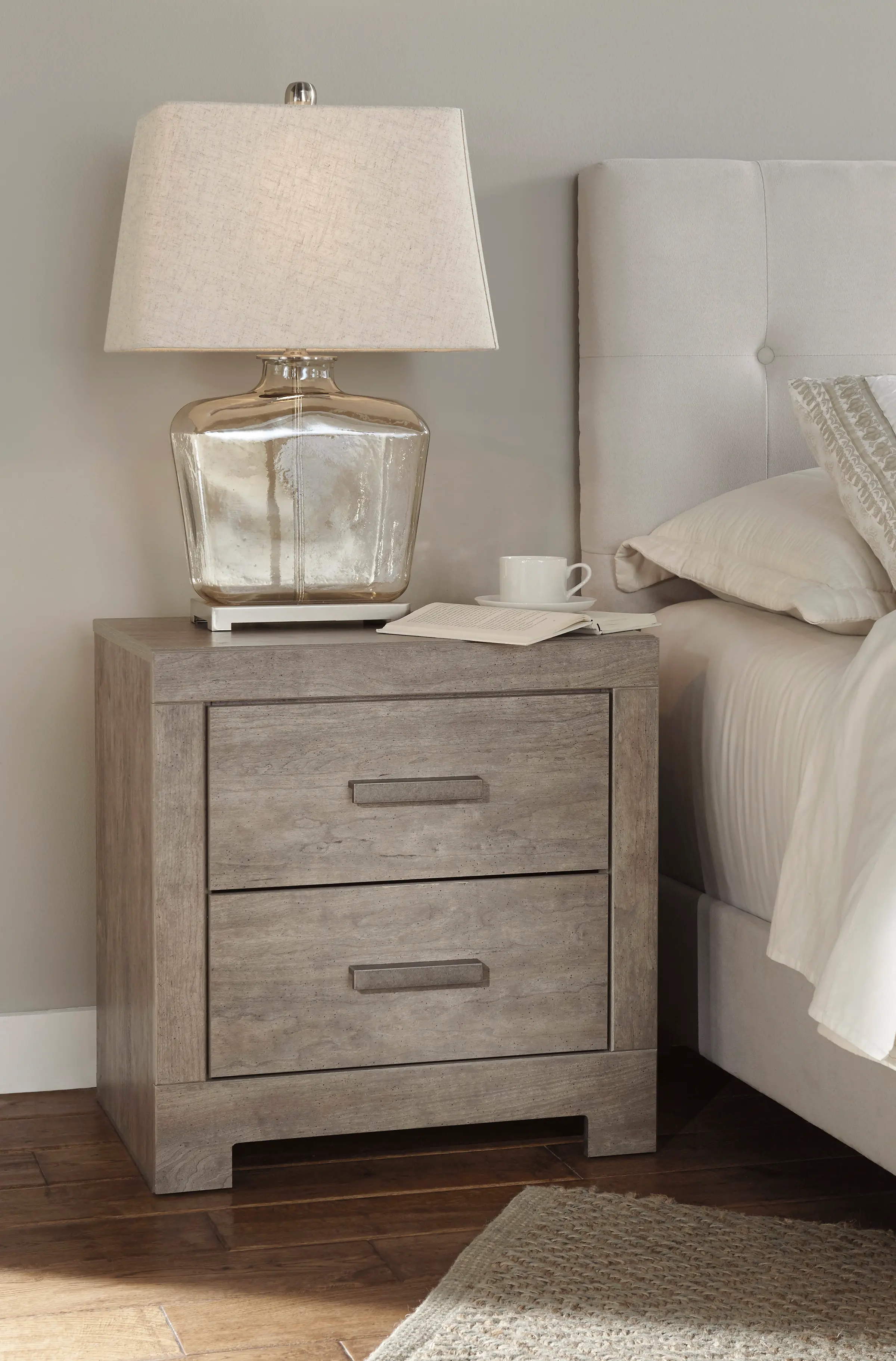 Hallifield Modern Gray Nightstand-1