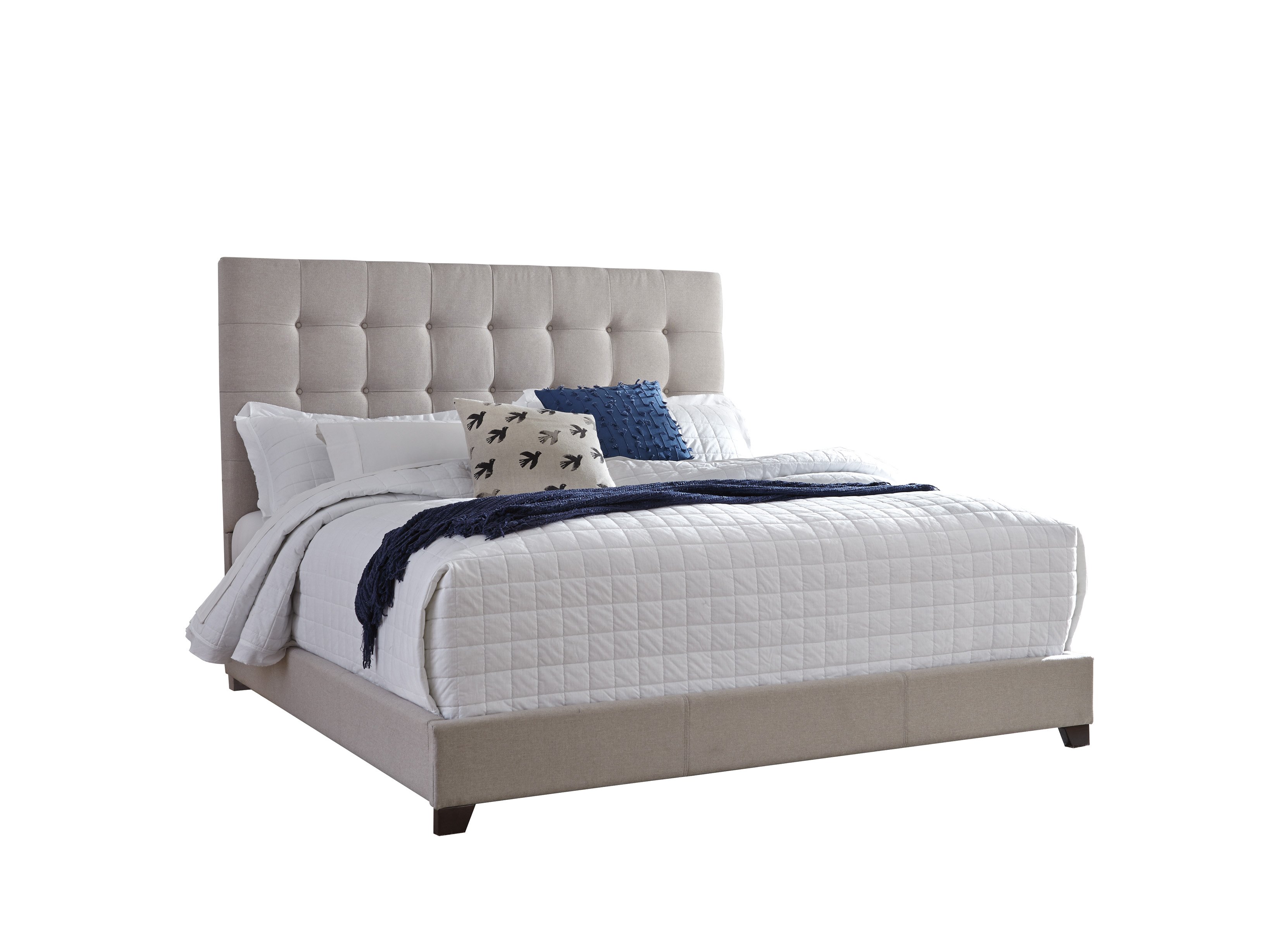 Hallifield Beige King Upholstered Bed-1