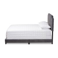 Glam Dark Gray Velvet Upholstered Full Bed - Eleanora-4