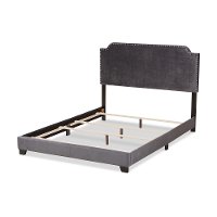 Glam Dark Gray Velvet Upholstered Full Bed - Eleanora-5