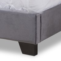 Glam Dark Gray Velvet Upholstered Full Bed - Eleanora-7