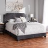 149-8958-RCW Glam Dark Gray Velvet Upholstered King Bed - Eleanora