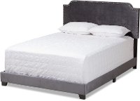 Glam Dark Gray Velvet Upholstered King Bed - Eleanora-3