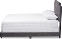 Glam Dark Gray Velvet Upholstered King Bed - Eleanora-4