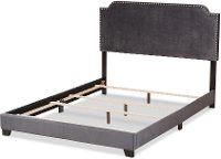 Glam Dark Gray Velvet Upholstered King Bed - Eleanora-5