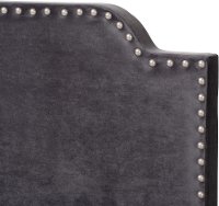 Glam Dark Gray Velvet Upholstered King Bed - Eleanora-6
