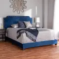 149-8955-RCW Glam Navy Blue Velvet Upholstered King Bed - Eleanora