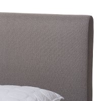 Mid-Century Gray and Walnut Upholstered Platform Full Bed - Anneka-6