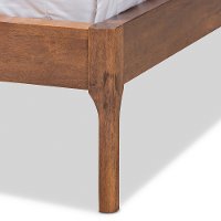 Mid-Century Gray and Walnut Upholstered Platform Full Bed - Anneka-7