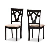 149-8961-RCW Contemporary Dark Brown and Sand Upholstered Dining Room Chair (Set of 2) - Keanna-3