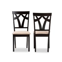 149-8961-RCW Contemporary Dark Brown and Sand Upholstered Dining Room Chair (Set of 2) - Keanna-4