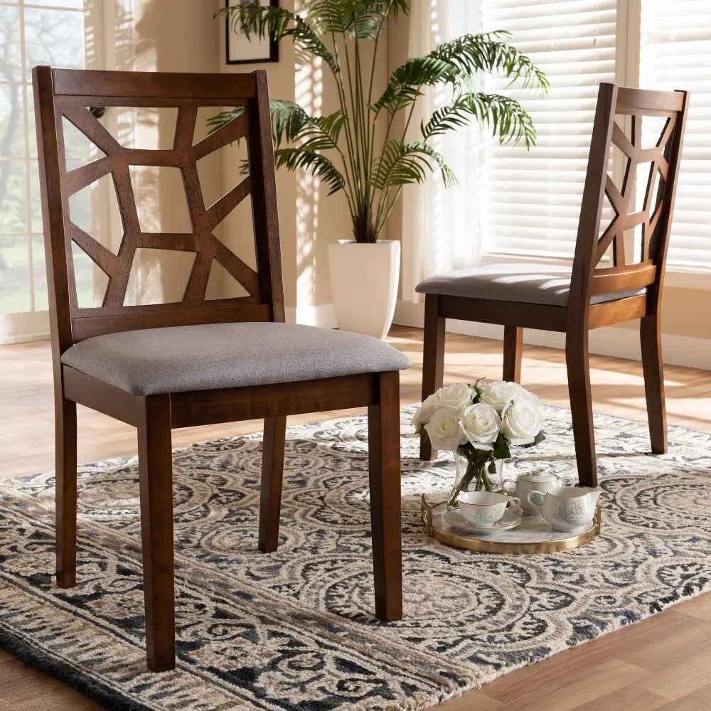 149-8963-RCW Abilene Brown Upholstered Dining Room Chair (Set of 2)-1