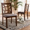 149-8963-RCW Mid Century Walnut Brown Upholstered Dining Room Chair (Set of 2) - Abilene