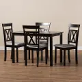149-8960-8026-RCW Contemporary Espresso Brown and Gray 5 Piece Dining Set - Myrtie