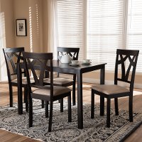 Contemporary Dark Brown 5 Piece Dining Set - Keanna
