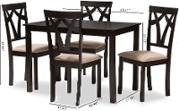 Contemporary Dark Brown 5 Piece Dining Set - Keanna-3