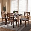 149-8963-8959-RCW Mid Century Walnut Brown 5 Piece Dining Set - Abilene