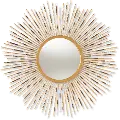 150-8896-RCW Modern Gold Sunburst Accent Wall Mirror - Auberon