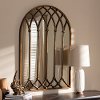 150-9053-RCW Contemporary Bronzed Arched Accent Wall Mirror - Aydan