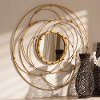 150-8880-RCW Contemporary Gold Round Accent Wall Mirror - Shanene