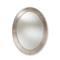 Contemporary Silver Oval Accent Wall Mirror - Mandy
