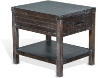 Rustic Black End Table - Dundee