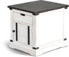 Distressed White End Table - French Country